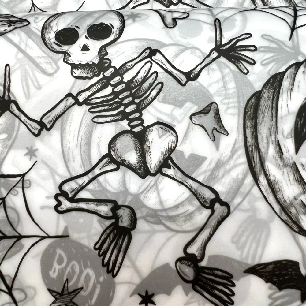 Halloween Charcoal Sketch Images Peva Shower Curtain Metal Grommets Black Potion